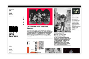 Website für das Jubiläum 100 jahre bauhaus der Bauhaus Kooperation Berlin Dessau Weimar