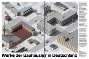 Doppelseite für das Magazin bauhaus now für das Jubiläum 100 jahre bauhaus
