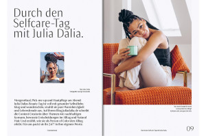 Dr. Hauschka Magazin Doppelseite Selfcare-Tag mit Julia Dalia