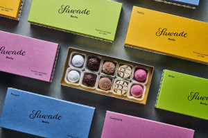 Sawade Berlin Verpackungen mit Pralinen und Mustern
