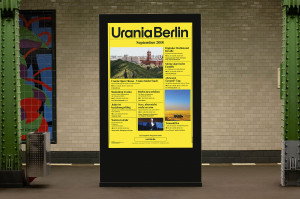 City Light Poster der Urania Berlin in der U-Bahnstation Deutsche Oper